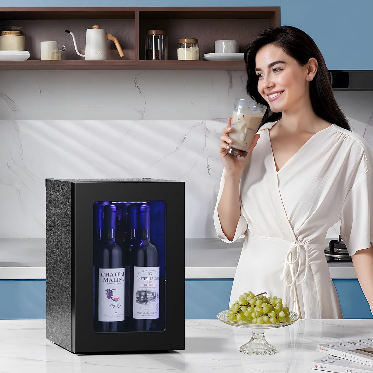 0.6 CU. FT. Wine Cellar Mini Fridge 4-Bottle Wine Cooler Refrigerator