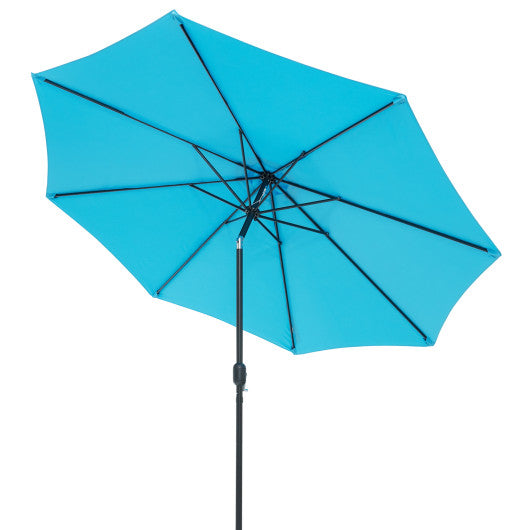 10 Feet Outdoor Patio Umbrella with Tilt Adjustment and Crank - Blue