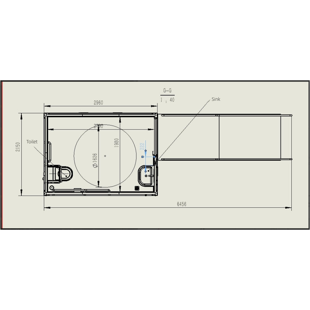 10ft Handicap-Accessible Portable Toilet with Shower