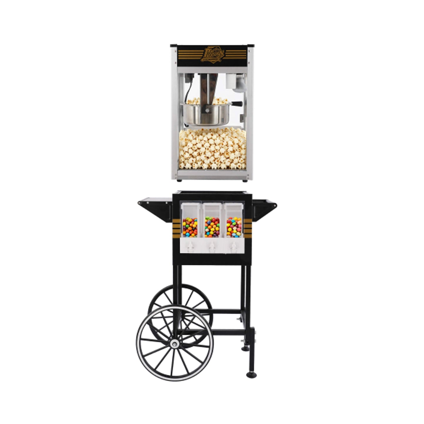 12-Ounce Commercial Retro Popcorn Machine Cart with Candy Boxes