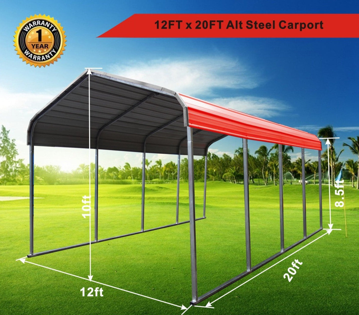 Classic Steel Carport 12FT x 20FT