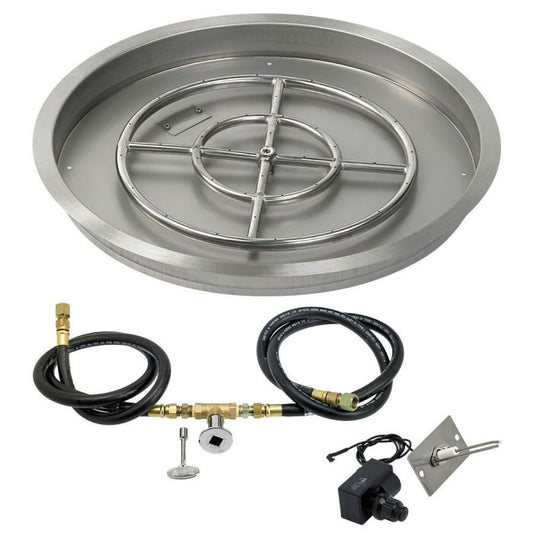 Round Stainless Steel Drop-In Pan with Spark Ignition Kit
