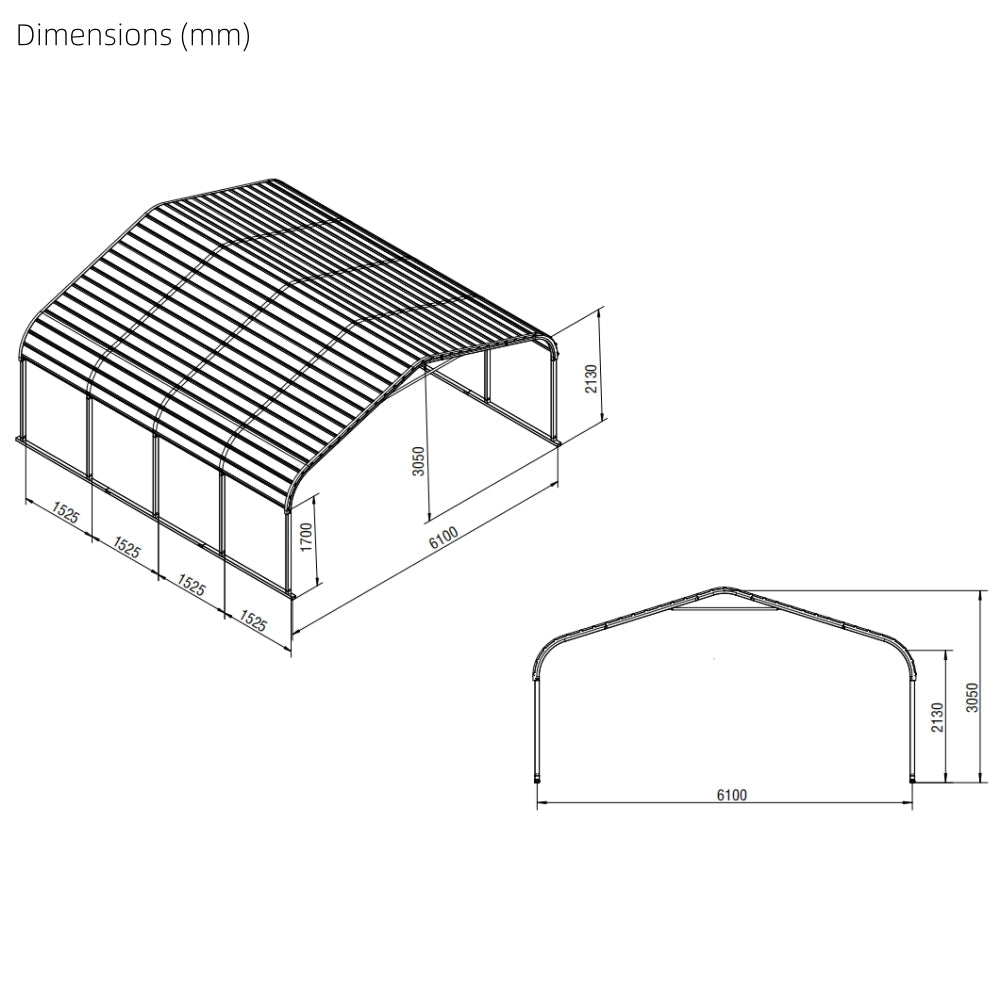 20FT x 20FT Outdoor Metal Carport