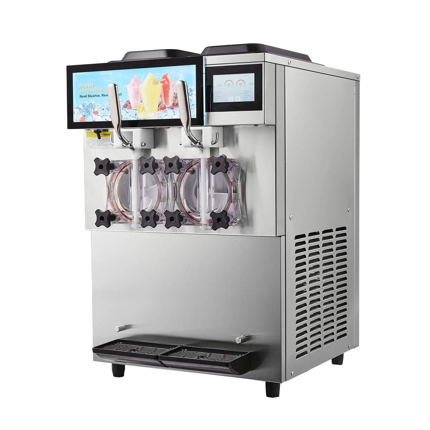 24L Commercial Double Cylinder Stainless Steel Slushy Machine with Touchscreen
