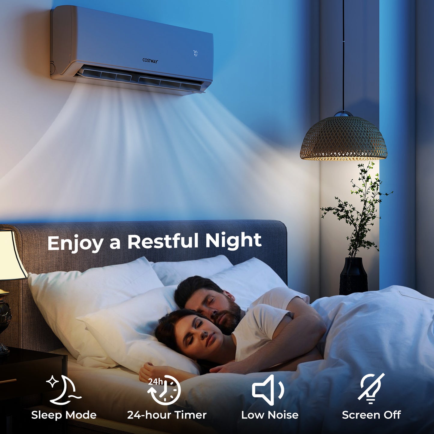 30000 BTU 2 Zone 23 SEER2 Mini Split Air Conditioner Wifi Enabled with Heat Pump