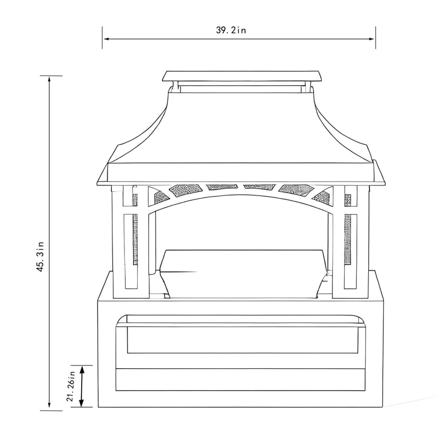 Alora 40-Inch Outdoor Steel Wood-Burning Backyard Fireplace Fire Pit