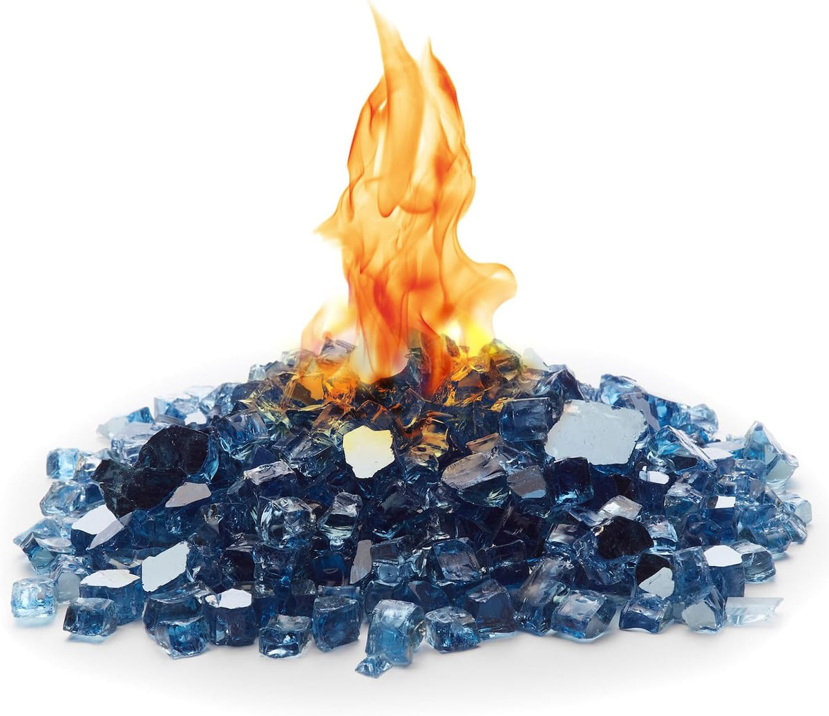 Sky Blue Reflective Fire Glass 1/4" - 25 LBS