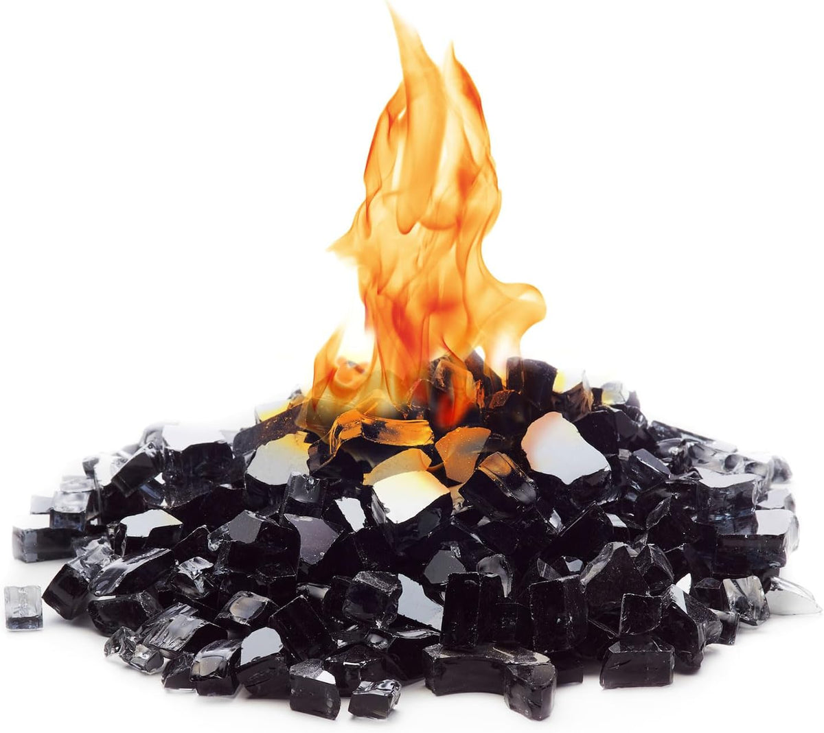 Black Reflective Fire Glass 1/4" - 25 LBS
