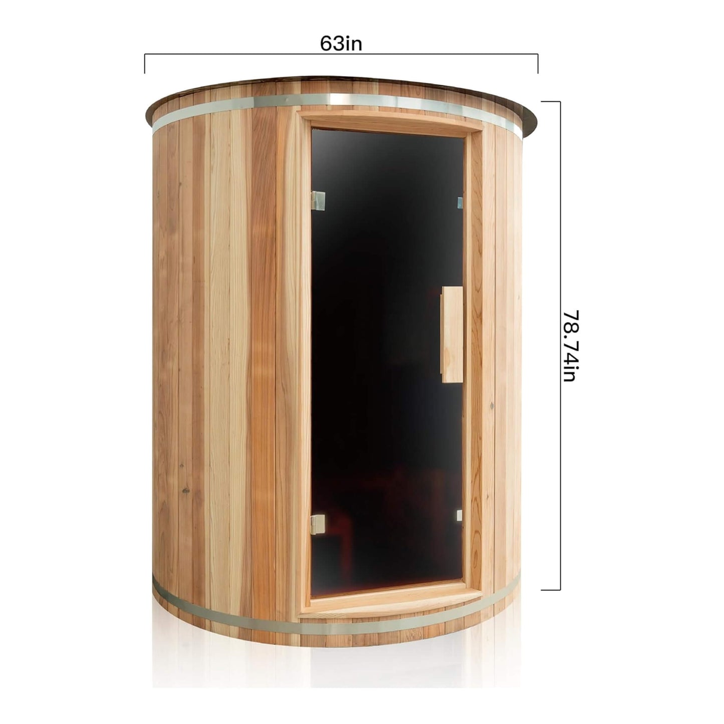 Thermora Barcelona Premium 78-Inch 4-Person Cedar Wood Outdoor Vertical Barrel Sauna with 6KW Heater, LED Lights and Stones