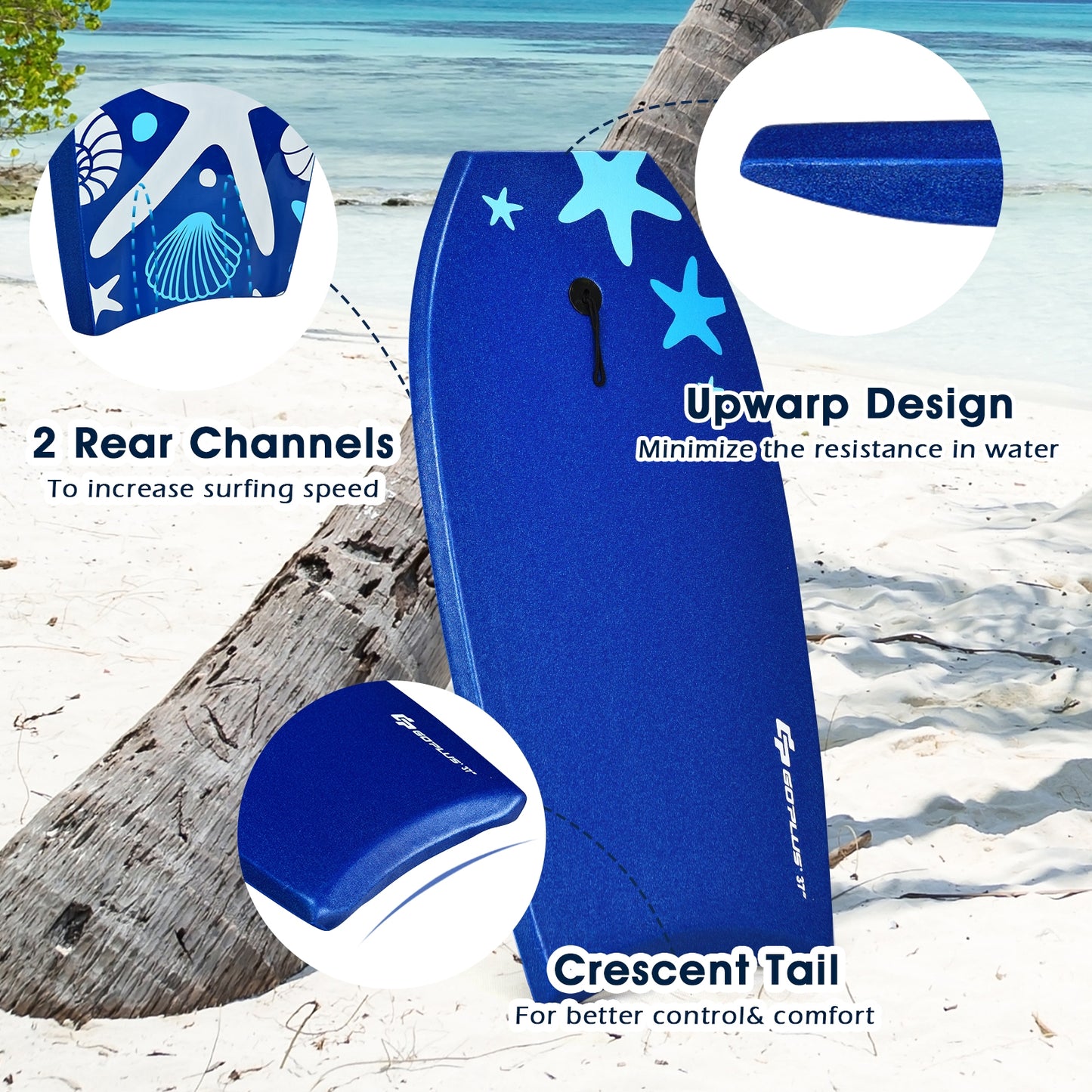 Lightweight Super Portable Surfing Bodyboard-Large