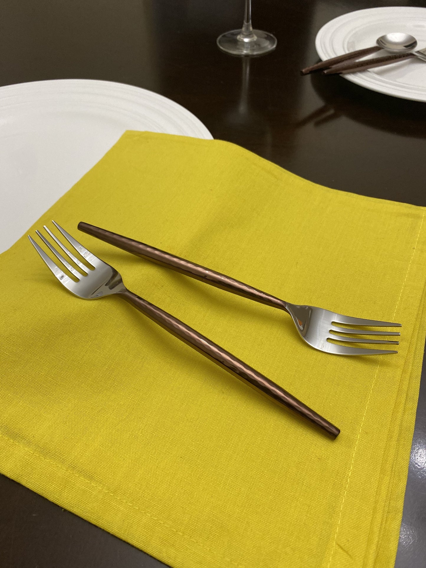 Stainless Steel Dinner Forks Set of 6 Pieces - Brown