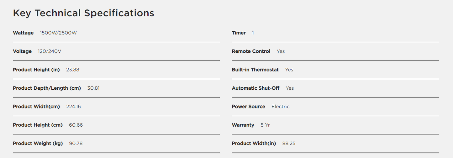 88 tech specs