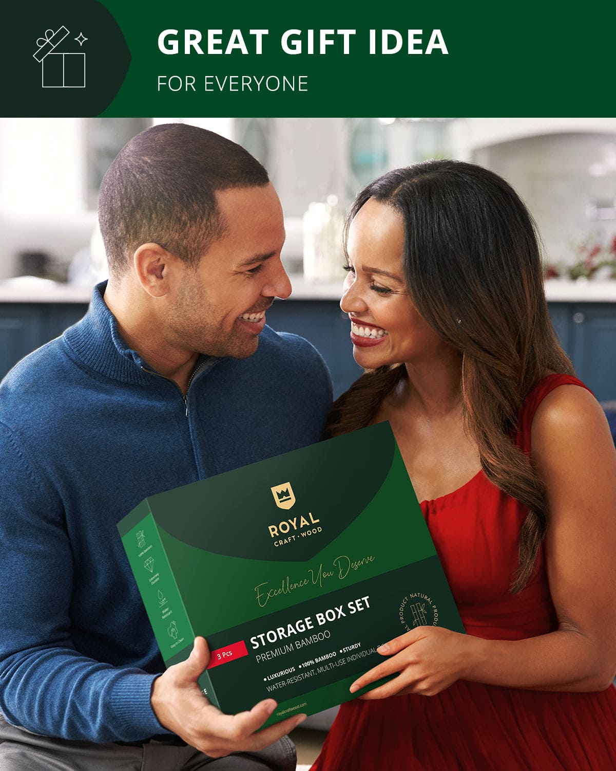 Storage Box Set of 3, Natural