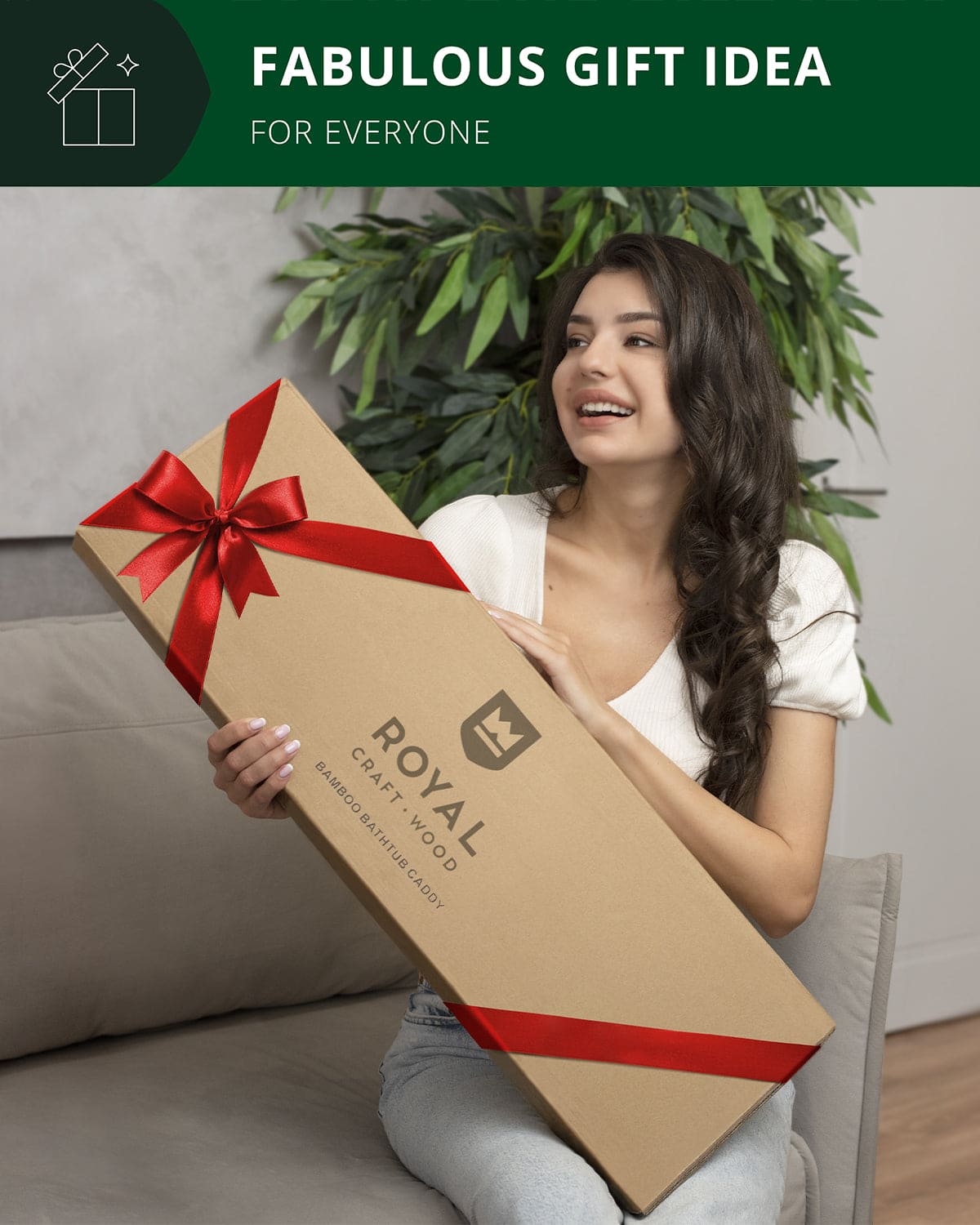 Foldable Bathtub Caddy Tray, Brown