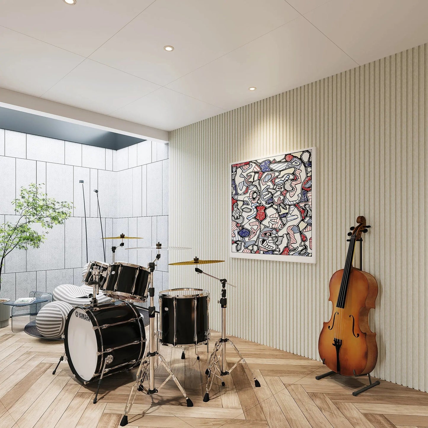 Acoustical 100% Polyester Wall Panel, 48" x 24" x 0.7" Sound Proof Wall Panels