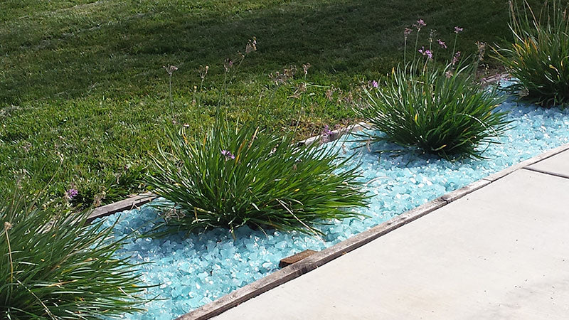 Aqua Fire Glass Medium Size (1/2"-3/4") - 25 LBS