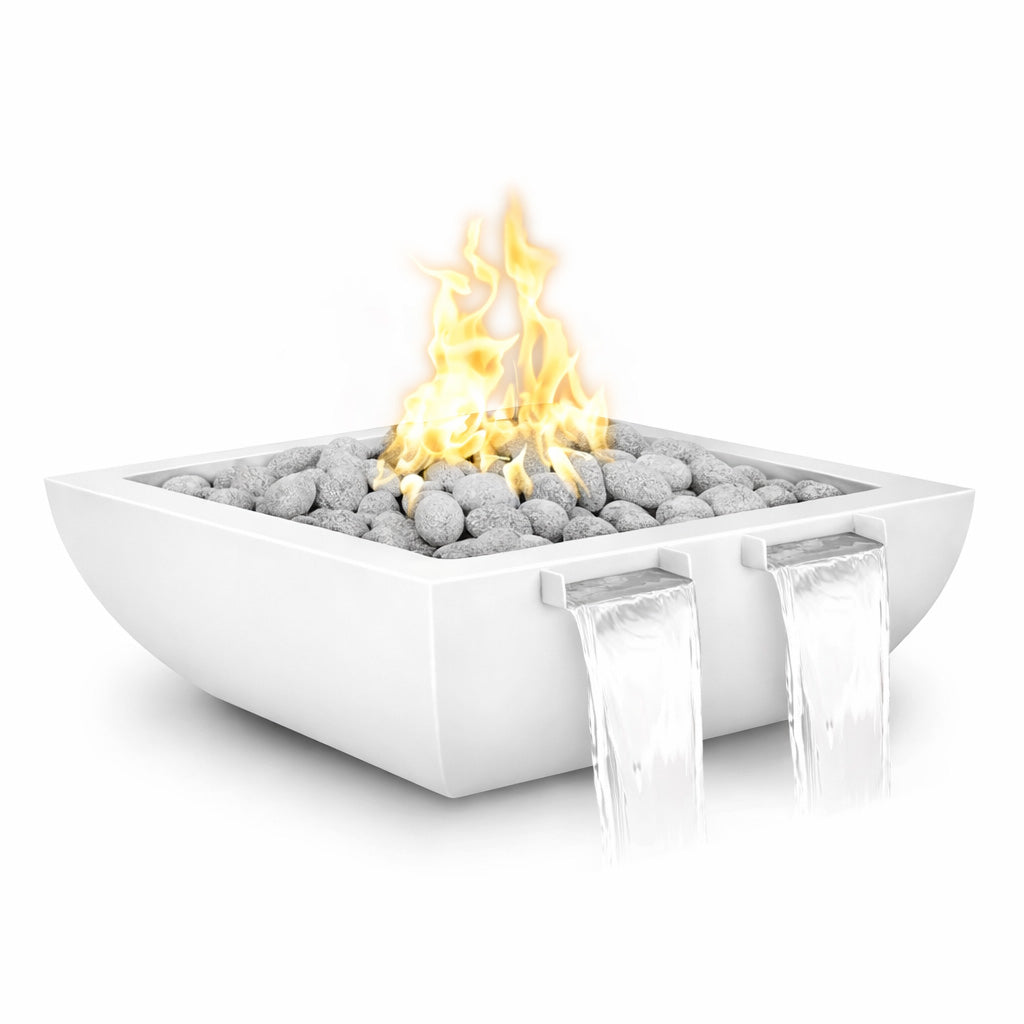 Avalon Metal Powder Coated Fire and Water Bowl Twin Spill - 24" - Match Lit