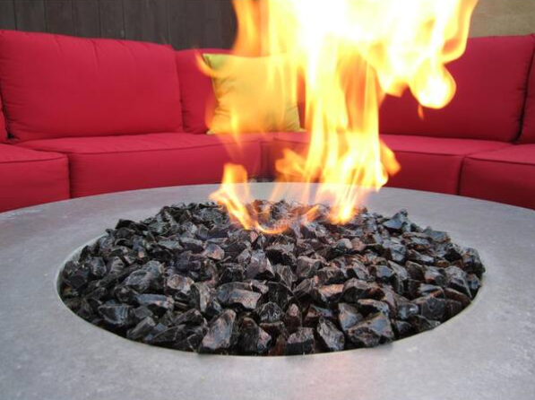 Black Fire Glass Medium Size (1/2"-3/4") - 25 LBS
