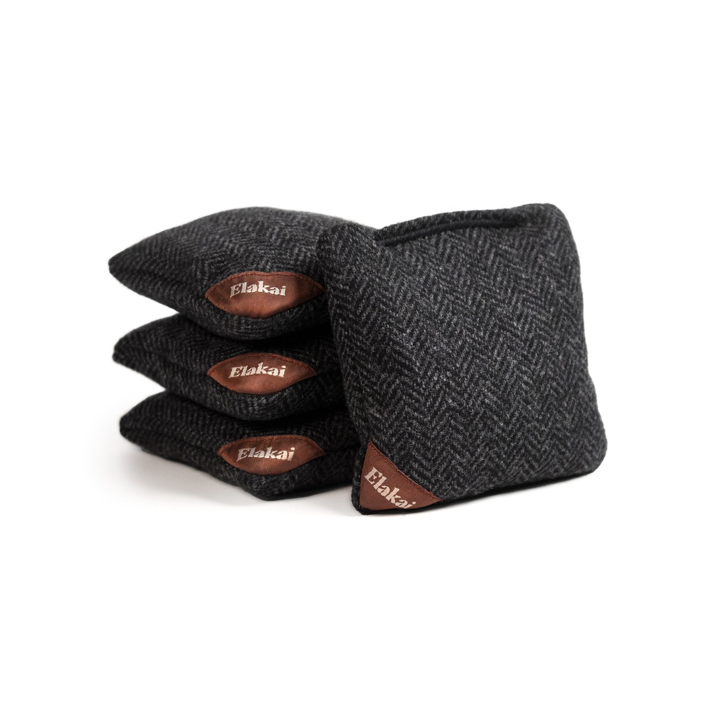Herringbone Wool Aviator Cornhole Bags