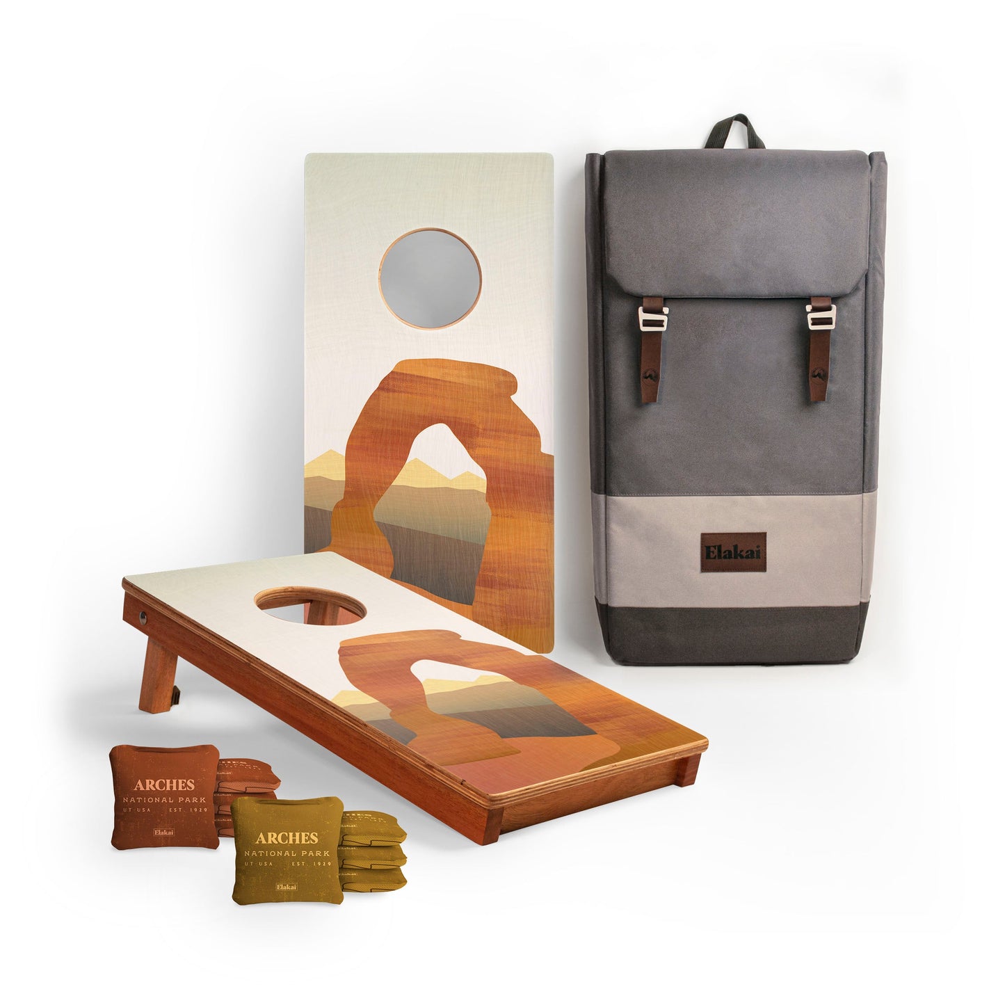 1ft x 2ft Arches National Park Mahogany Pathfinder Cornhole Board Set
