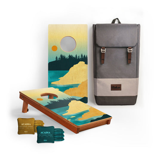 1ft x 2ft Acadia National Park Mahogany Pathfinder Cornhole Board Set