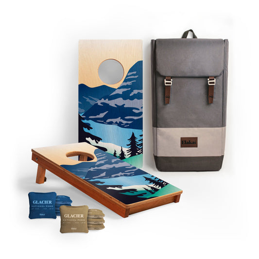 1ft x 2ft Glacier National Park Mahogany Pathfinder Cornhole Board Set