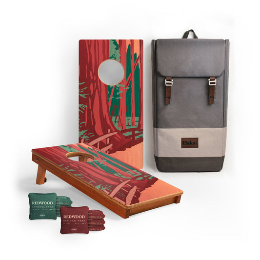 1ft x 2ft Redwoods National Park Mahogany Pathfinder Cornhole Board Set