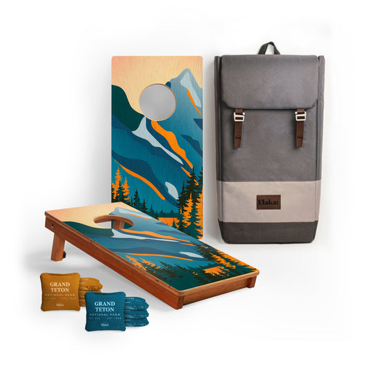 1ft x 2ft Grand Teton National Park Mahogany Pathfinder Cornhole Board Set