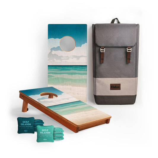 1ft x 2ft Gulf Islands National Park Mahogany Pathfinder Cornhole Board Set