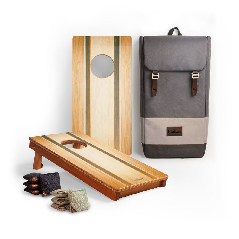 1ft x 2ft Tomson Stripes Mahogany Pathfinder Cornhole Board Set
