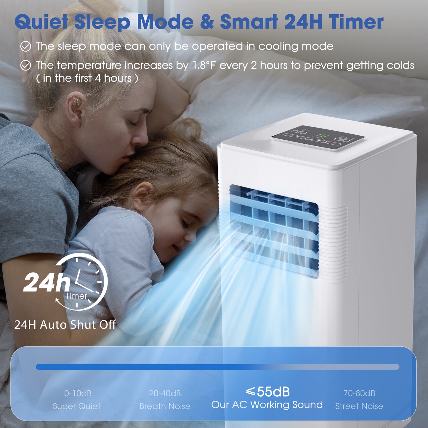 3-in-1 Portable Air Conditioner with Cooling Fan Dehumidifier Function 10000 BTU