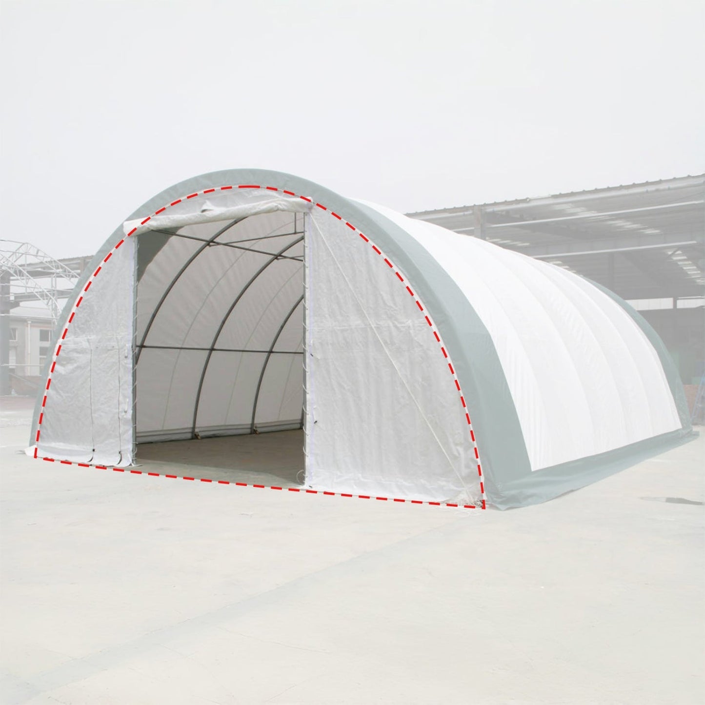 Front/Rear Panel with Roll-up Door for W 30FT x H 15FT Storage Shelter
