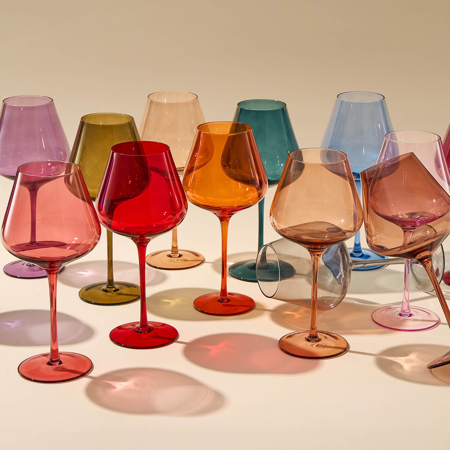 Stagioni Stemmed Wine Glassware, Set of 6, "Holiday"