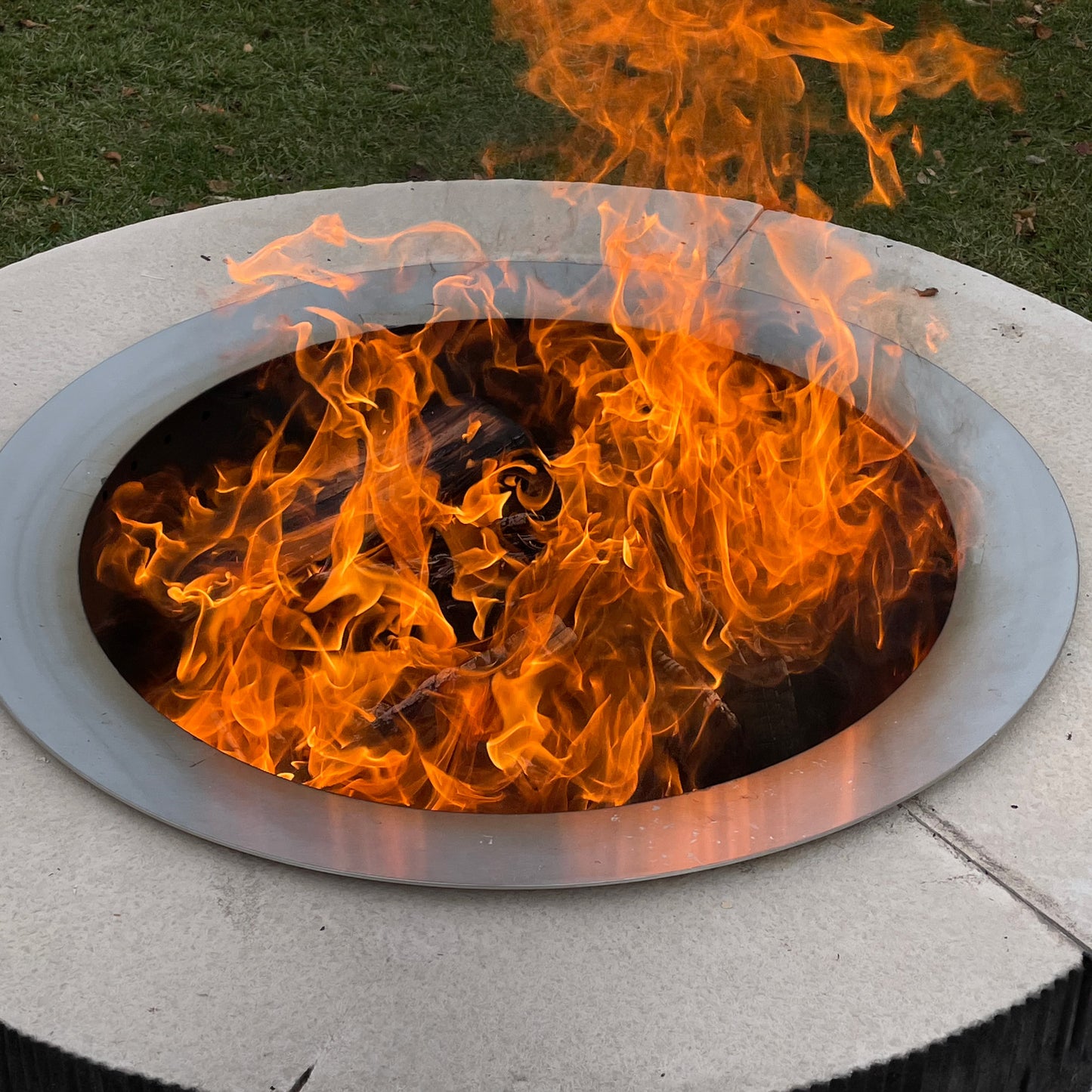 Lume Single Sided Fire Pit Insert - Stainless Steel