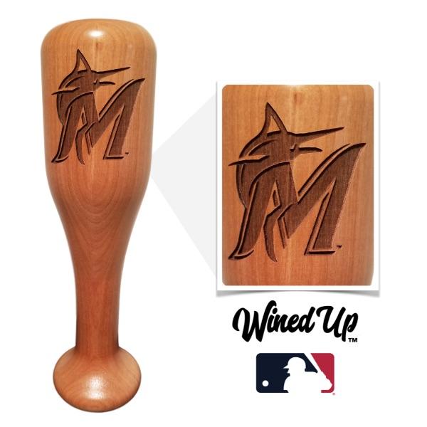 Miami Marlins "M" Wined Up® | Baseball Bat Wine Mug