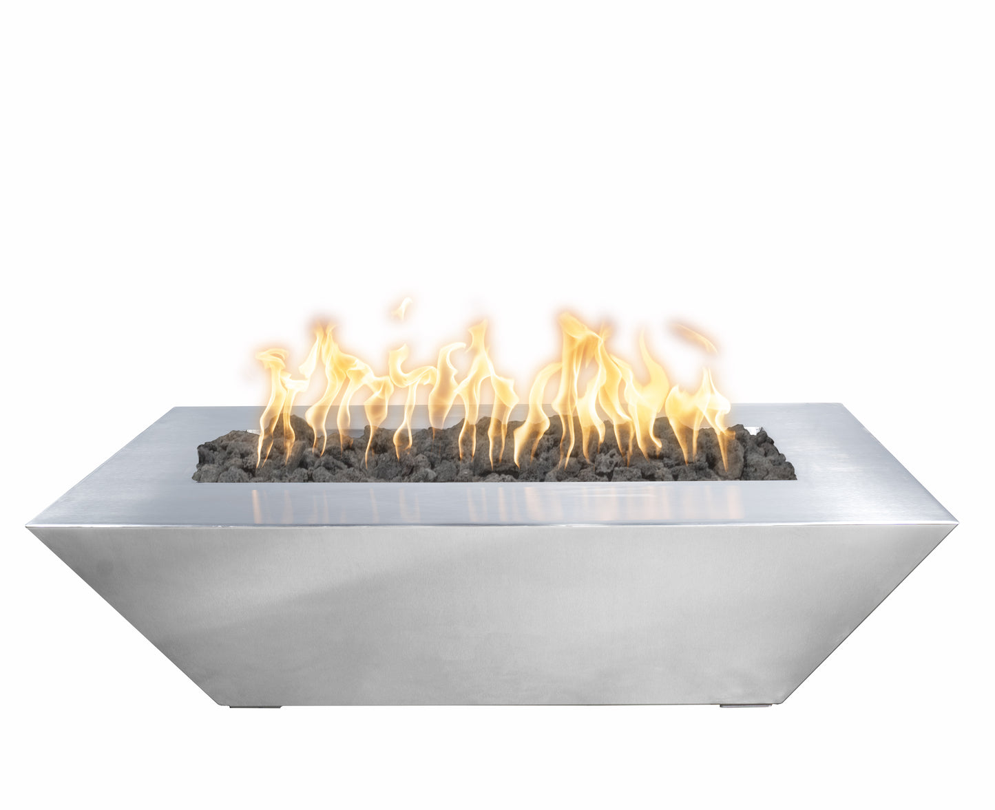 Maya Linear Stainless Steel Fire Bowl - 60" x 20" - Electronic Ignition