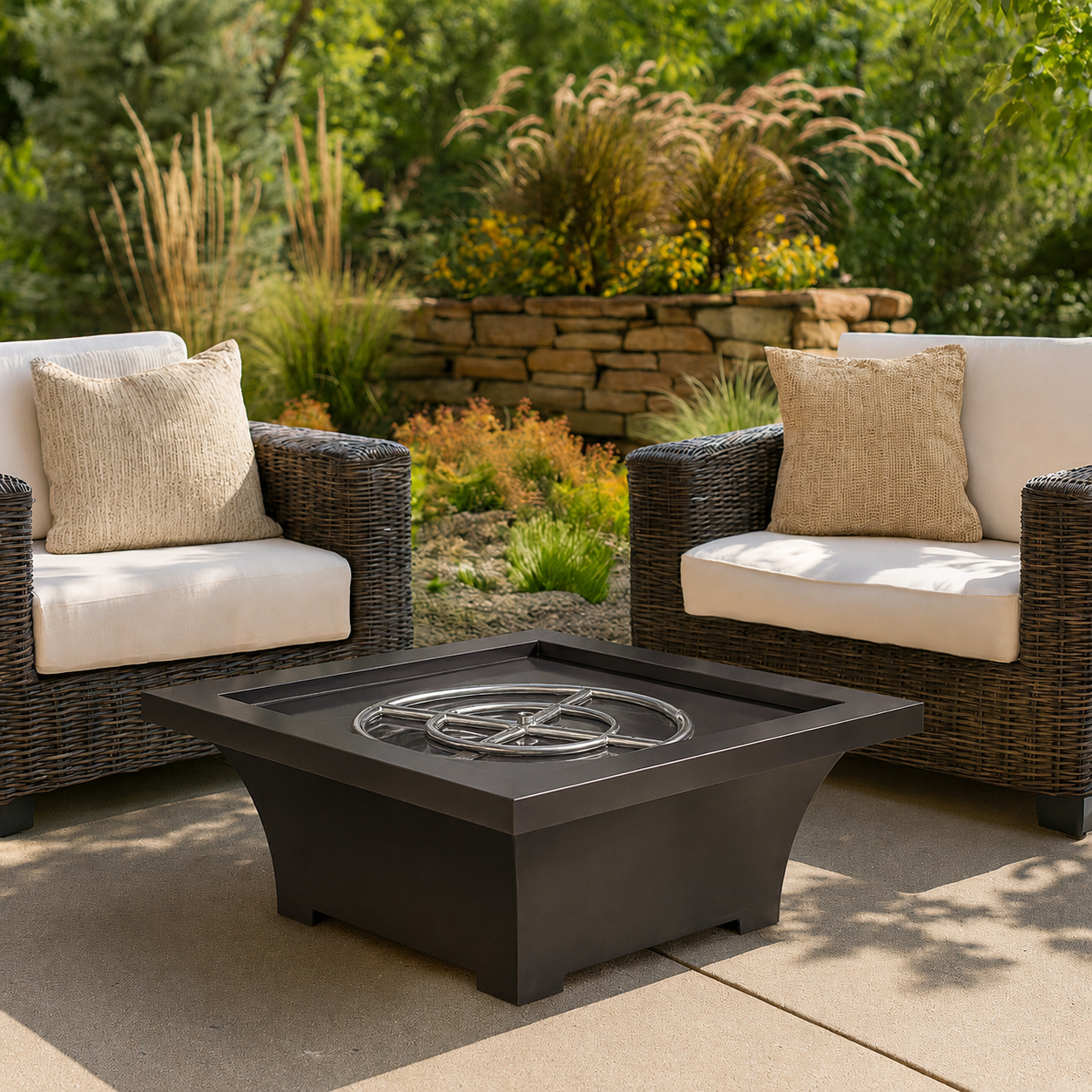 Levelle Oil Rubbed Bronze Fire Bowl - Match Lit Ignition