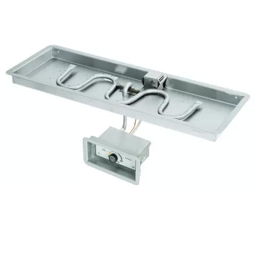 Rectangular Drop In Pan and Switchback Stainless Steel Burner