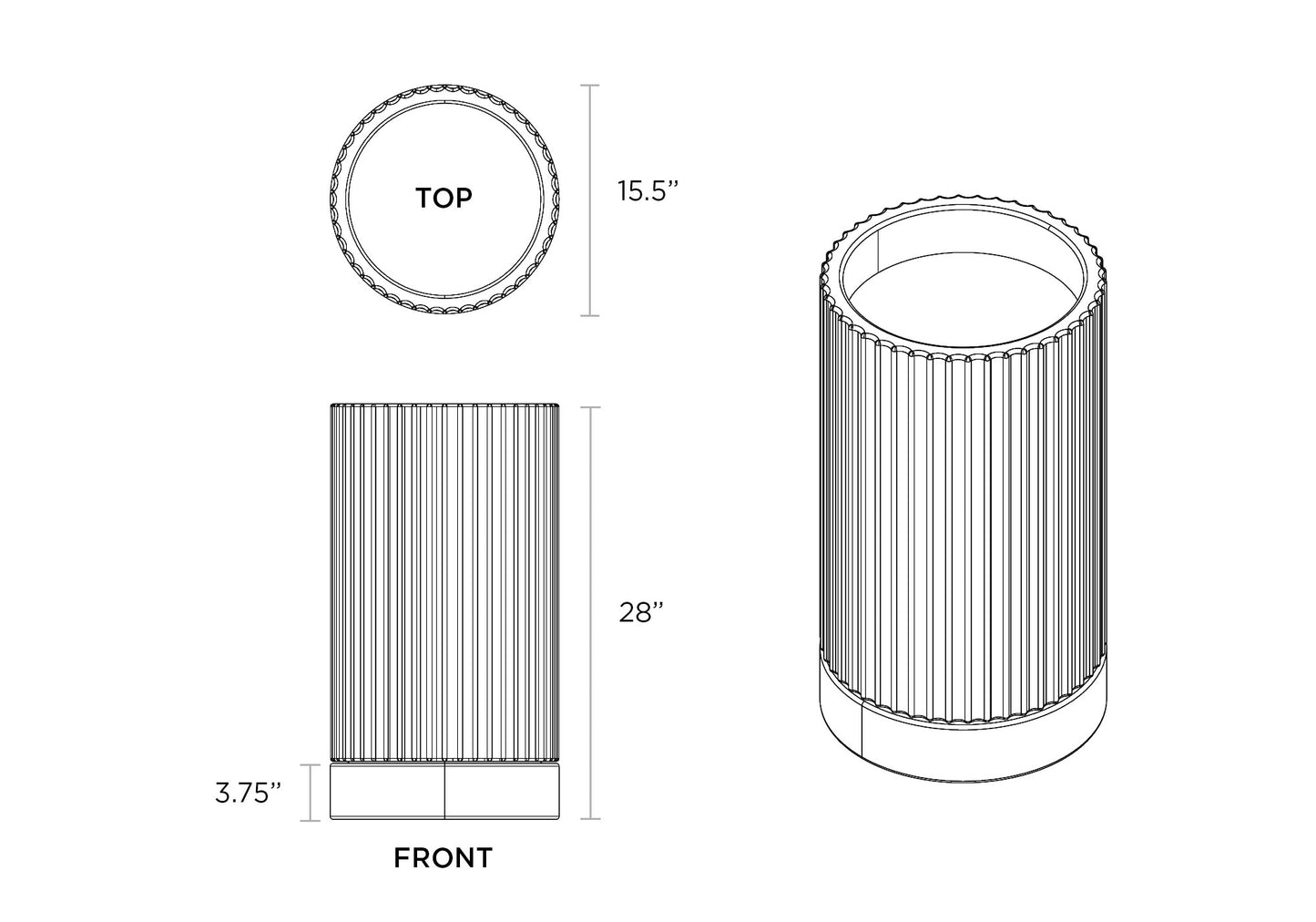 Ripple Tray for Short or Tall Planter