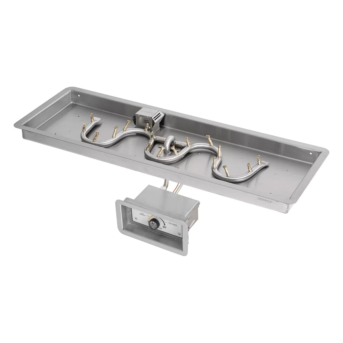 Rectangular Drop In Pan and Switchback Stainless Steel Bullet Burner