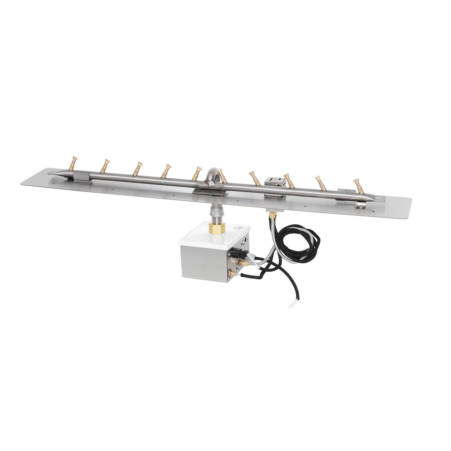 Rectangular Flat Pan and Linear Stainless Steel Bullet Burner