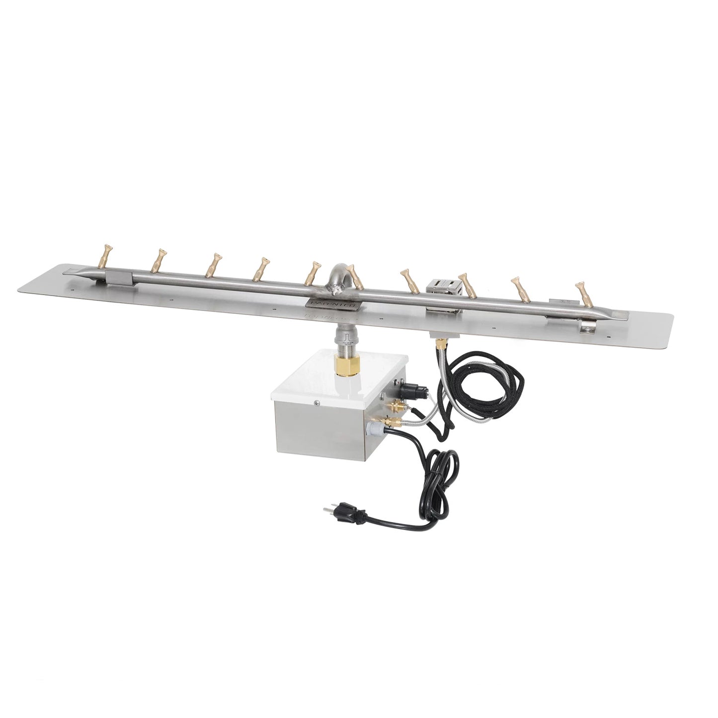 Rectangular Flat Pan and Linear Stainless Steel Bullet Burner