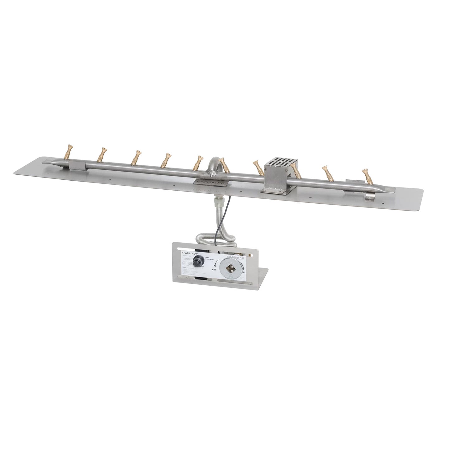 Rectangular Flat Pan and Linear Stainless Steel Bullet Burner