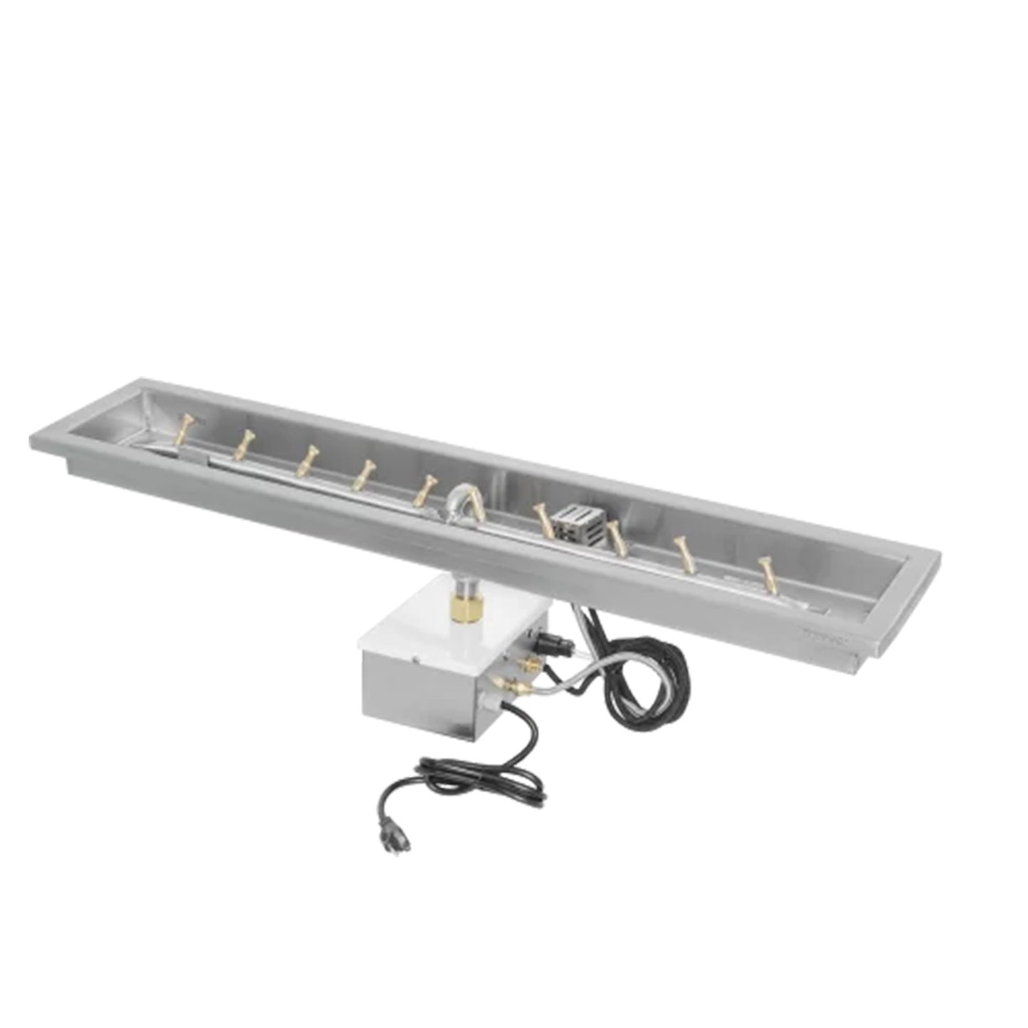 Rectangular Raised Lip Drop In Pan and Linear Stainless Steel Bullet Burner