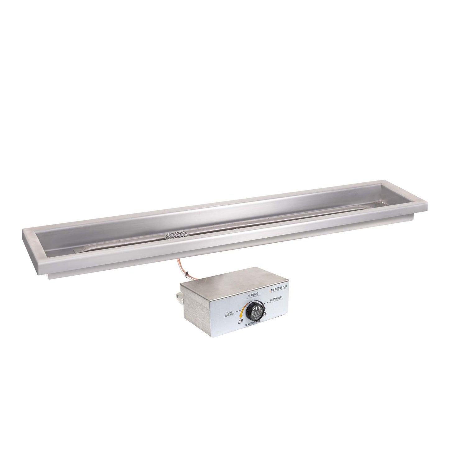 Rectangular Raised Lip Drop In Pan and Linear Stainless Steel Burner