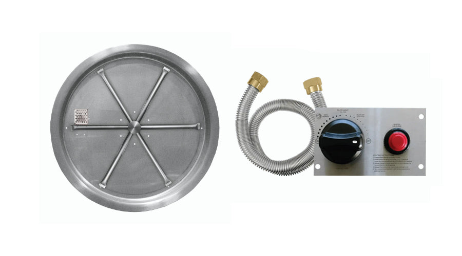 Stainless-Steel Round Burning Spur Pan - Push Button Ignition