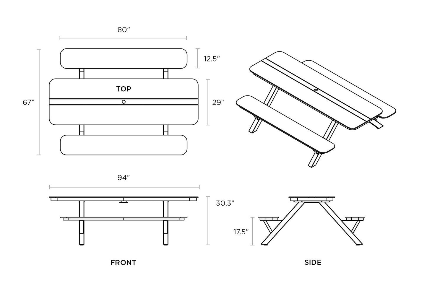 Shaka Picnic Table
