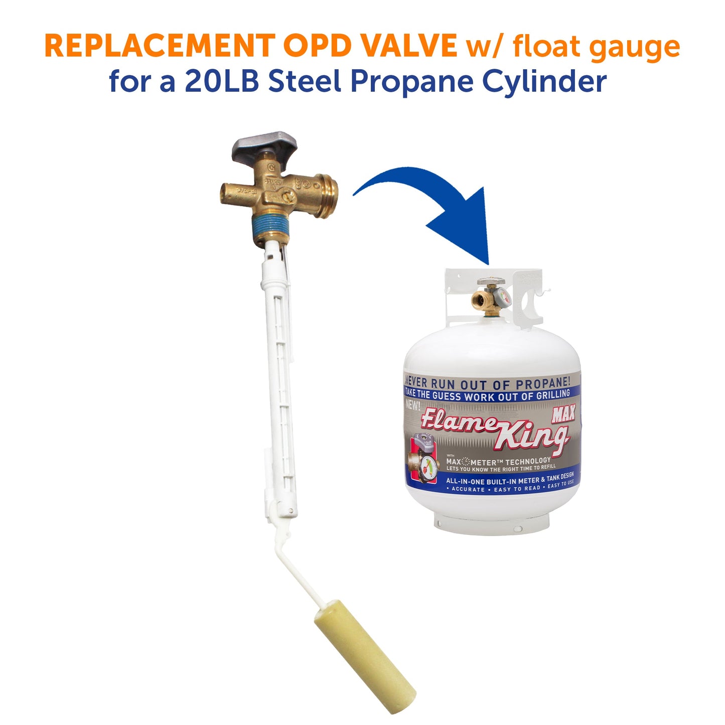 Flame King 20lb OPD Valve with Float Gauge