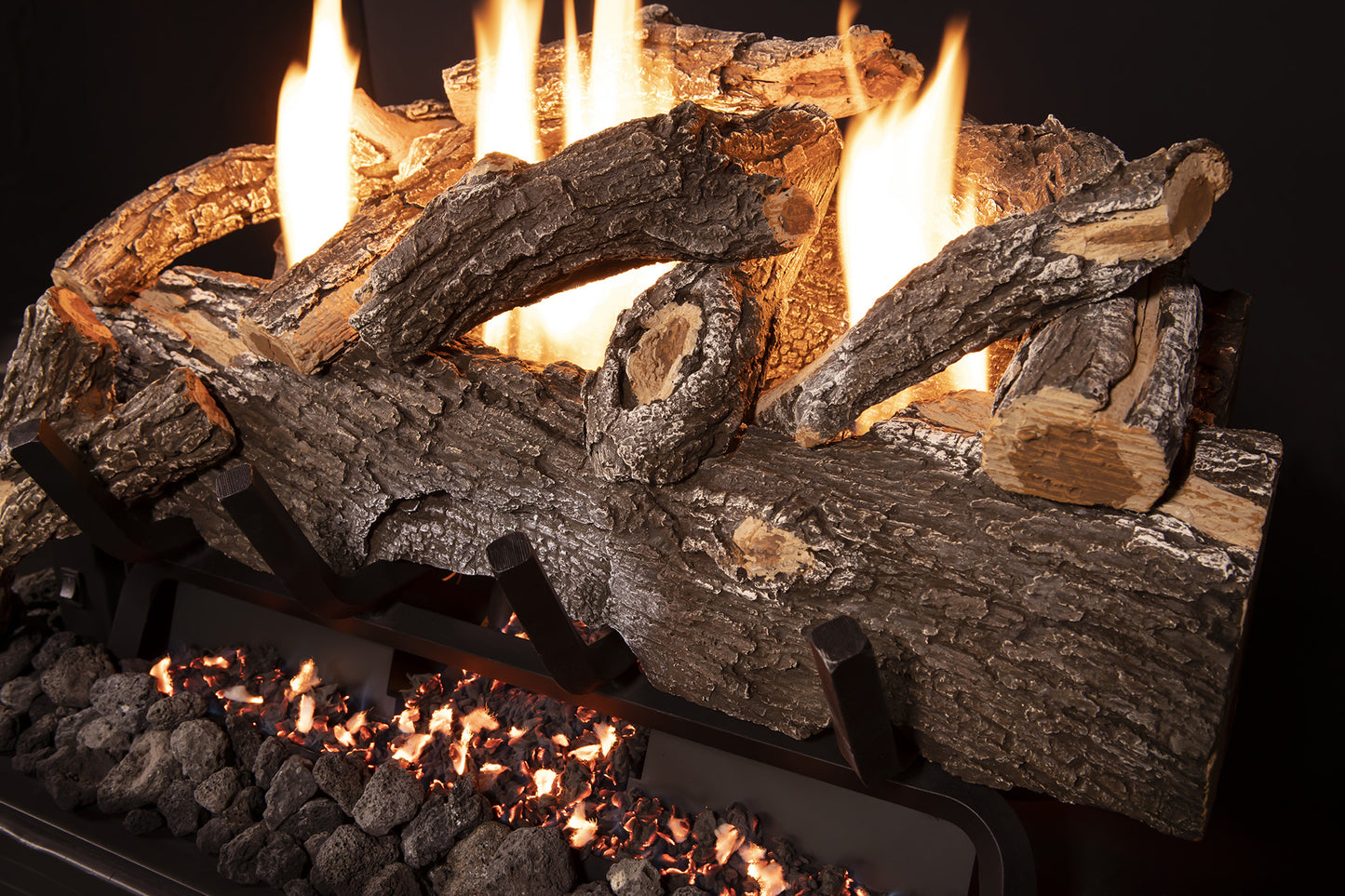 Weathered Oak Vent Less Log Sets