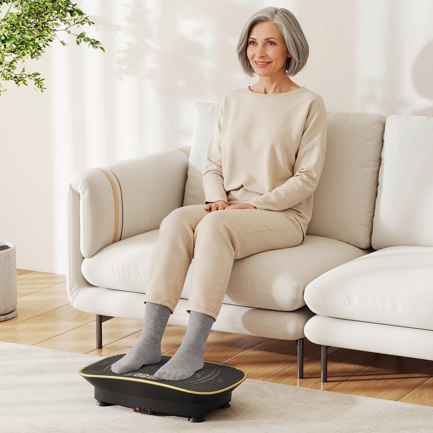 Vibration Plate Exercise Machine for Lymphatic Drainage and Weight Loss with 10 Speed Intensities